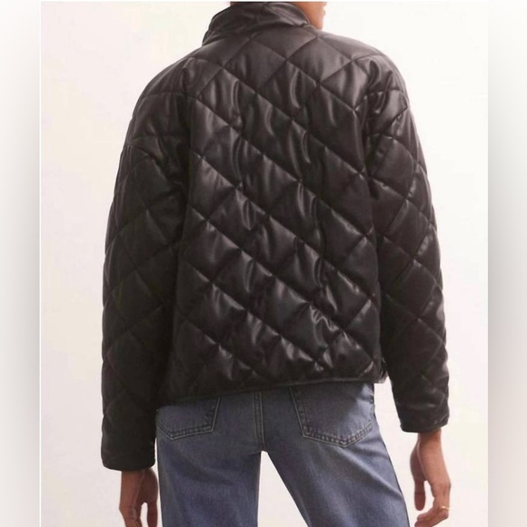 NWT Z SUPPLY heritage quilted faux leather jacket - Picture 5 of 7